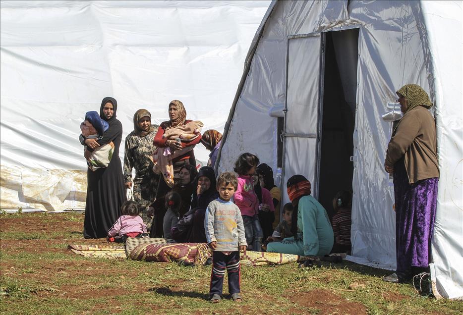 Syrian refugees at Atmeh camp in Idlib