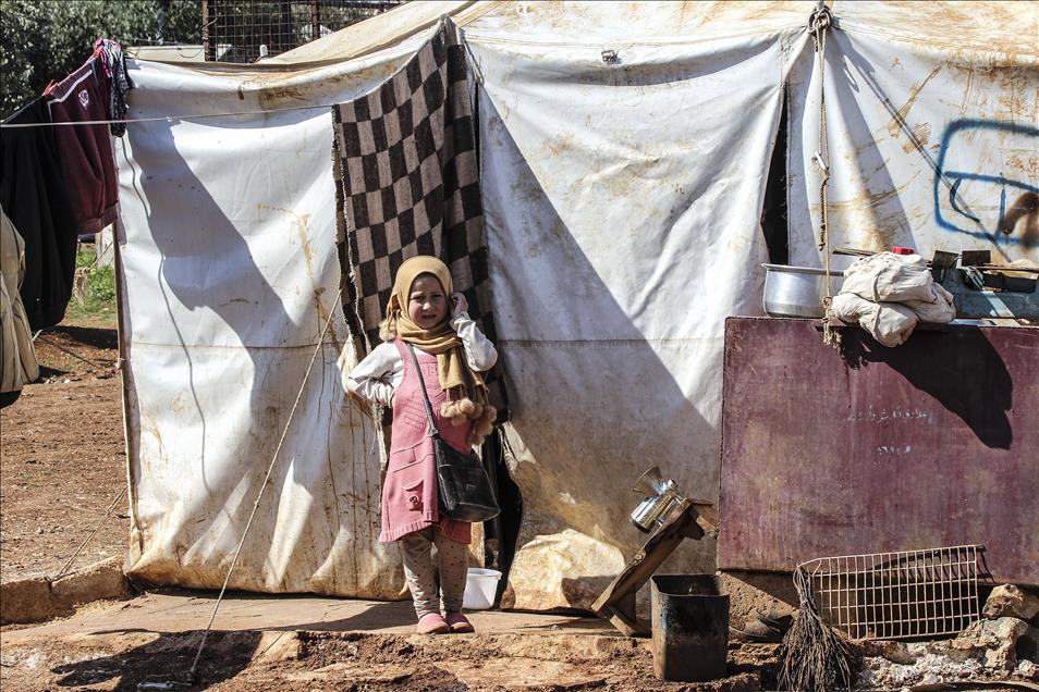 Syrian refugees at Atmeh camp in Idlib