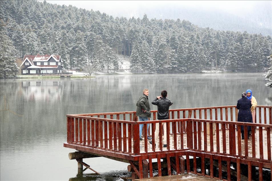 Bolu'da kar yağışı