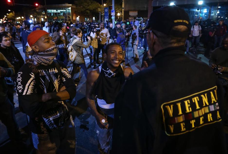 Protest in Baltimore over death of Freddie Gray