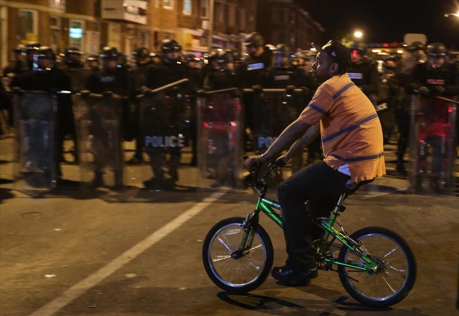 Protest in Baltimore over death of Freddie Gray