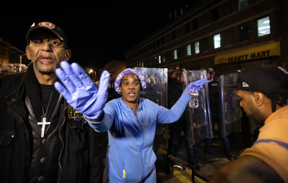 Protest in Baltimore over death of Freddie Gray