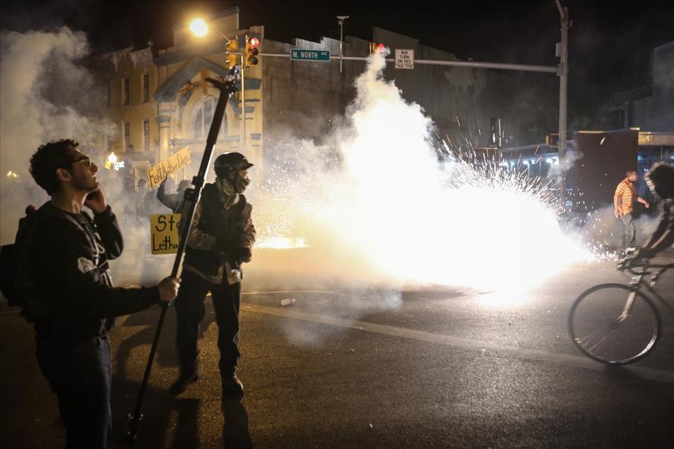 Protest in Baltimore over death of Freddie Gray