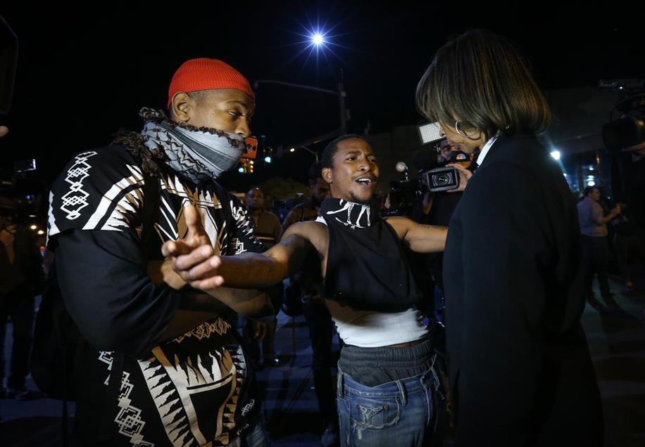 Protest in Baltimore over death of Freddie Gray