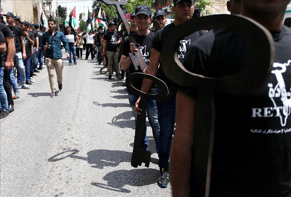 Palestinians hit streets to mark Nakba anniversary