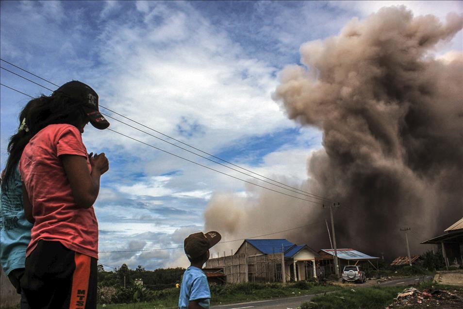 Mount Sinabung Eruption in Indonesia