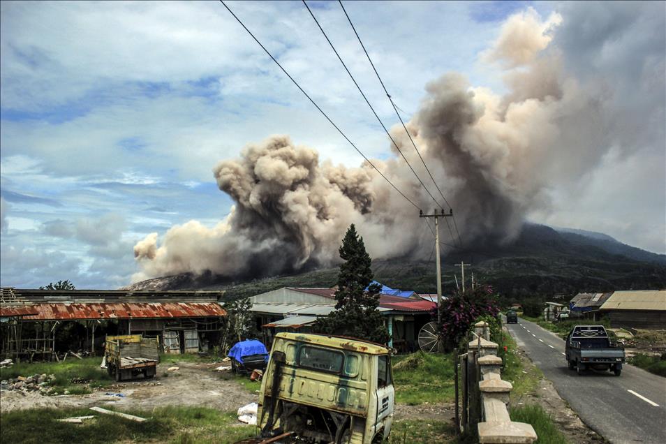 Mount Sinabung Eruption in Indonesia