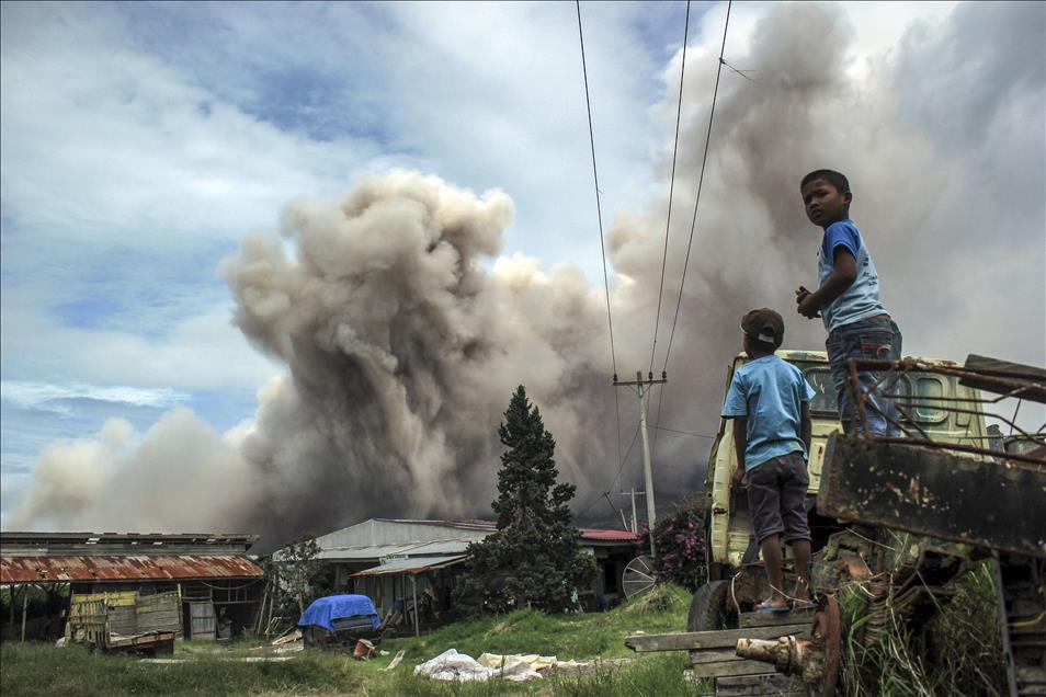 Mount Sinabung Eruption in Indonesia