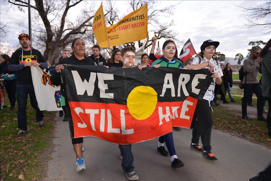 Melbourne'de Aborjin hakları için protesto düzenlendi