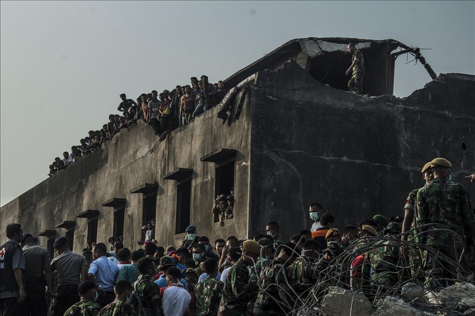 Indonesian military transport plane crashes in Medan