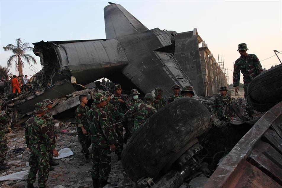 Indonesian military transport plane crashes in Medan