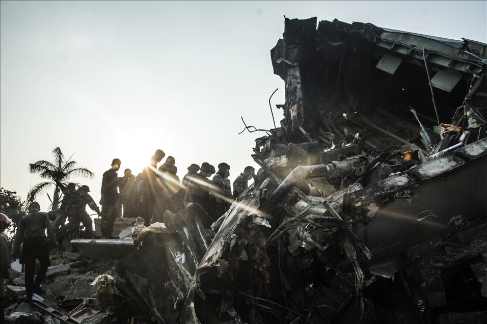 Indonesian military transport plane crashes in Medan