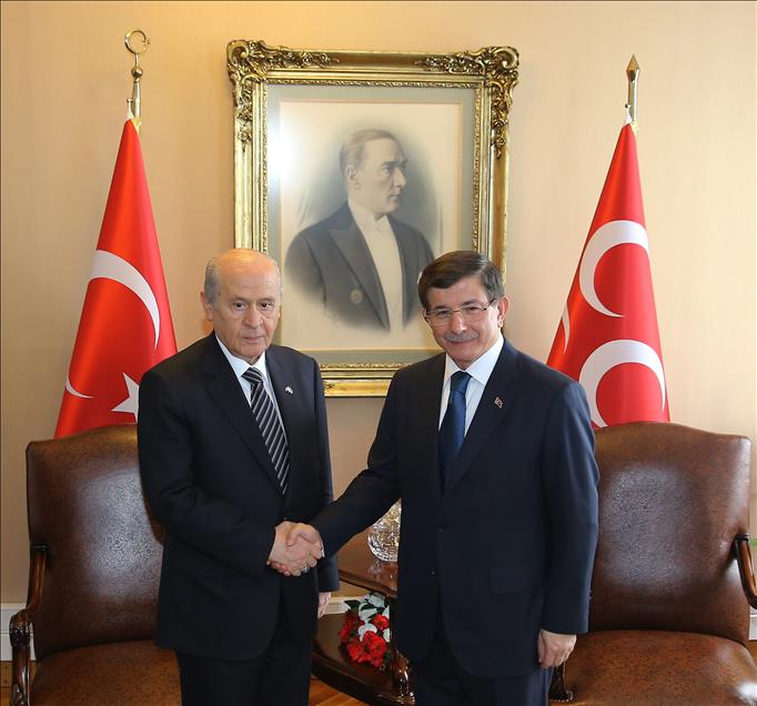 Davutoğlu-Bahçeli görüşmesi