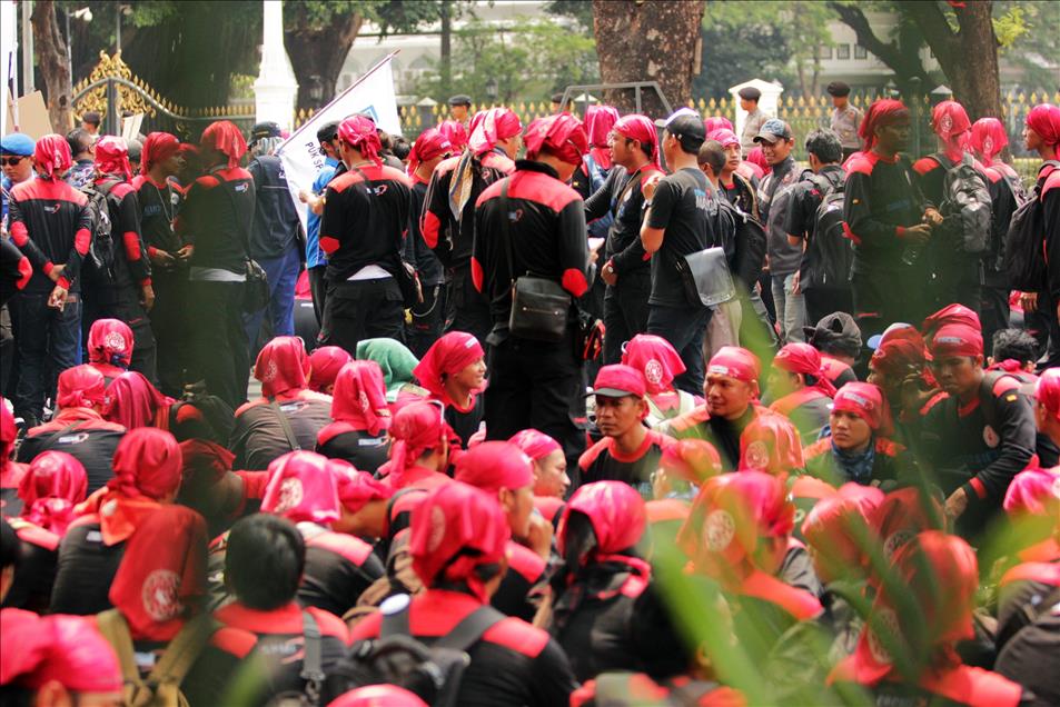 Endonezya'da işçi protestosu