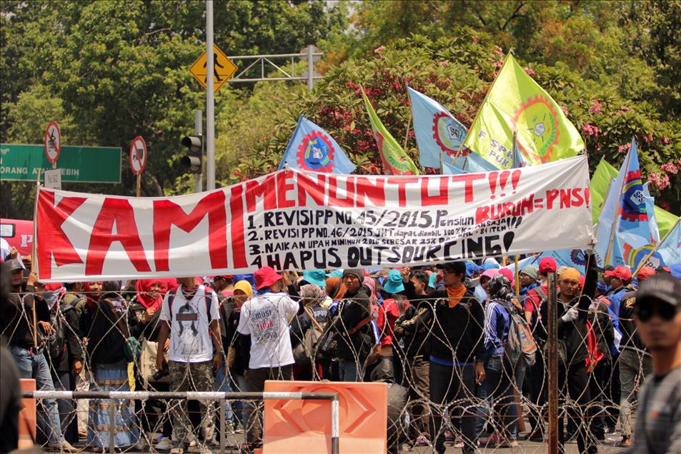 Endonezya'da işçi protestosu