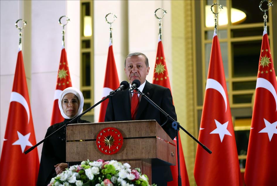 "Başkomutan" sıfatıyla Cumhurbaşkanlığı Külliyesinde ilk resepsiyon