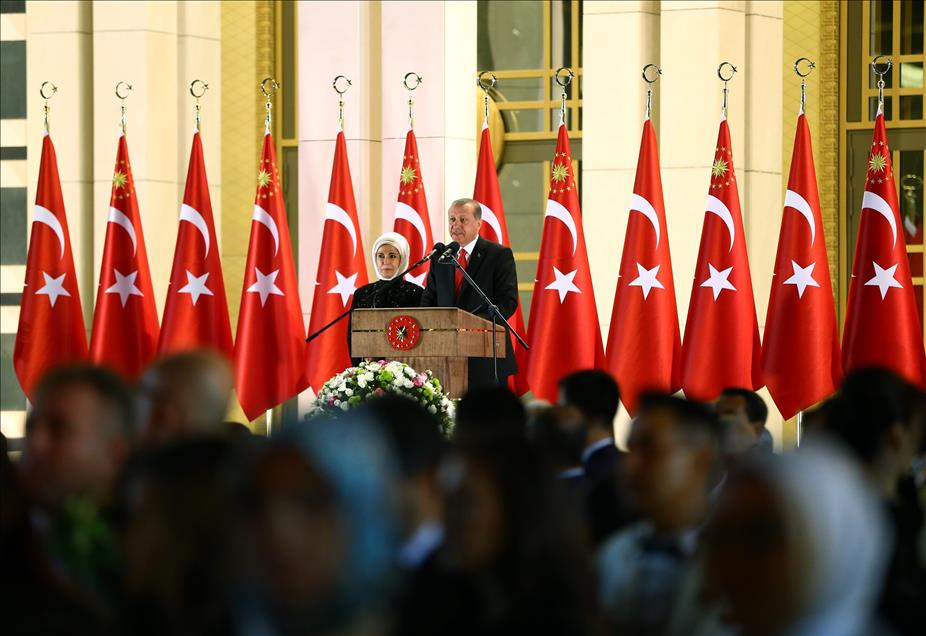 "Başkomutan" sıfatıyla Cumhurbaşkanlığı Külliyesinde ilk resepsiyon
