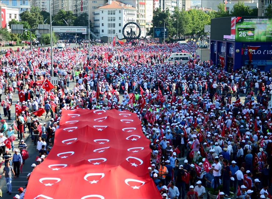 Thousands attend anti-terrorism demonstration in Turkey's capital
