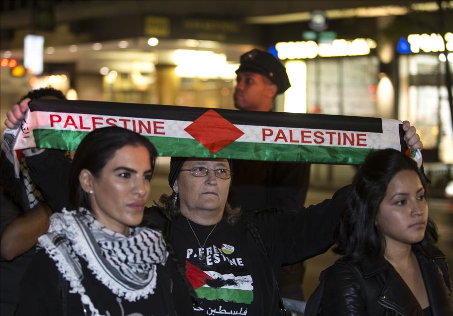 New York'ta Filistin için dayanışma gösterisi