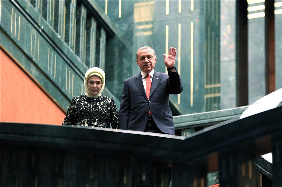 Cumhurbaşkanlığı Külliyesi'nde, 92. yıl dönümü resepsiyonu