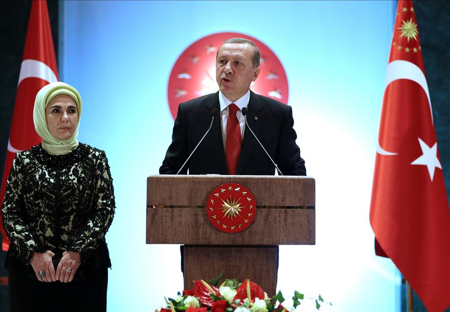 Cumhurbaşkanlığı Külliyesi'nde, 92. yıl dönümü resepsiyonu