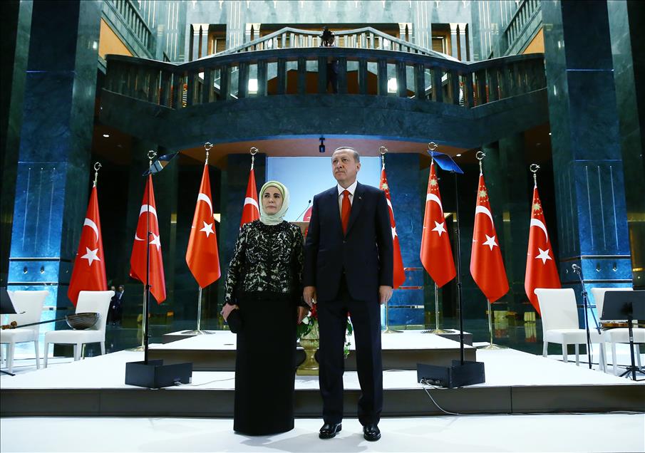 Cumhurbaşkanlığı Külliyesi'nde, 92. yıl dönümü resepsiyonu
