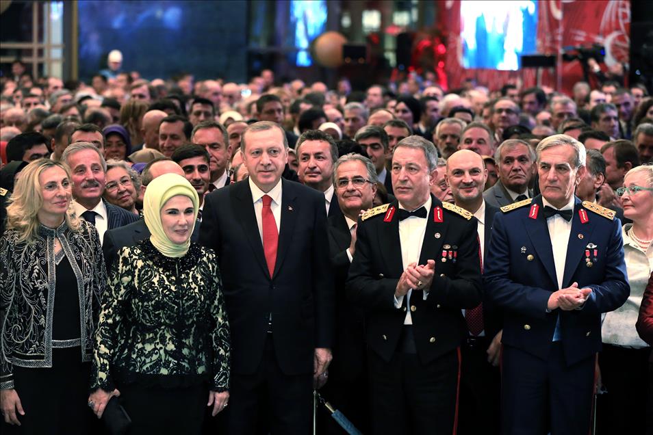 Cumhurbaşkanlığı Külliyesi'nde, 92. yıl dönümü resepsiyonu