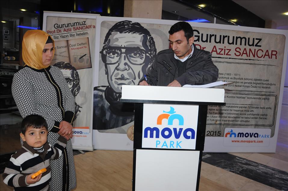 Nobel ödüllü Sancar için memleketinde anı defteri açıldı