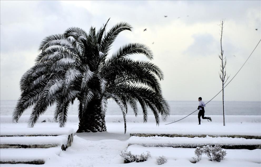 بارش برف در استانبول
