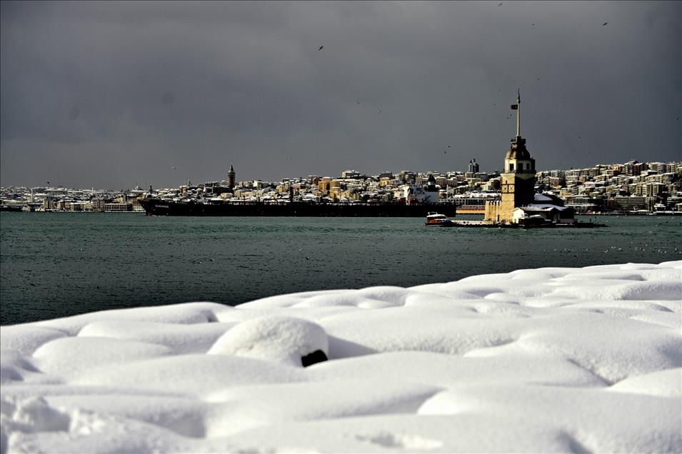 بارش برف در استانبول