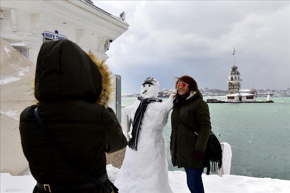 بارش برف در استانبول