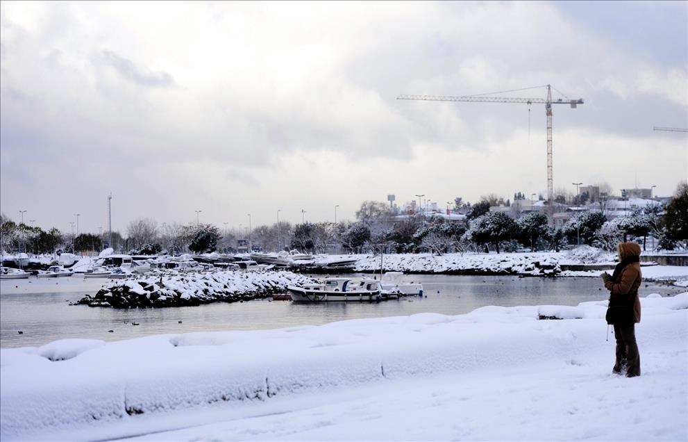 بارش برف در استانبول