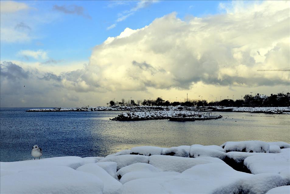 بارش برف در استانبول