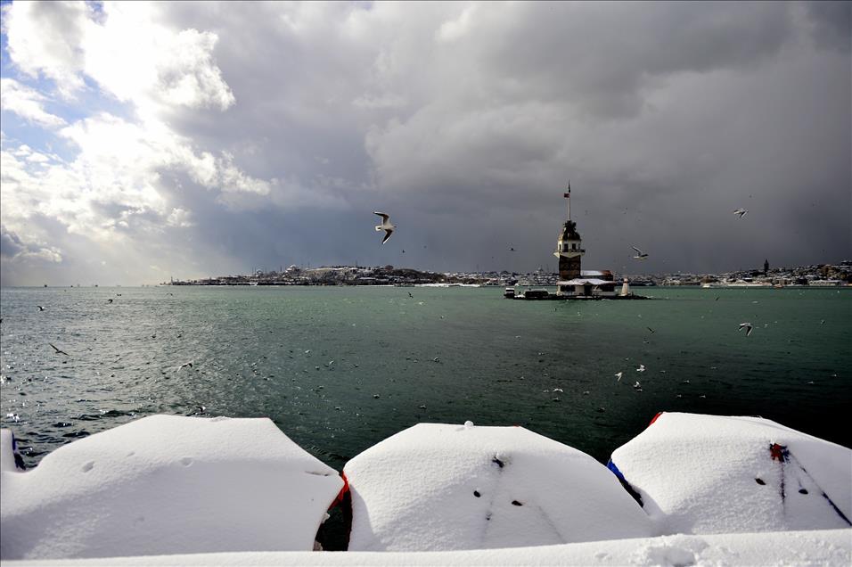 بارش برف در استانبول