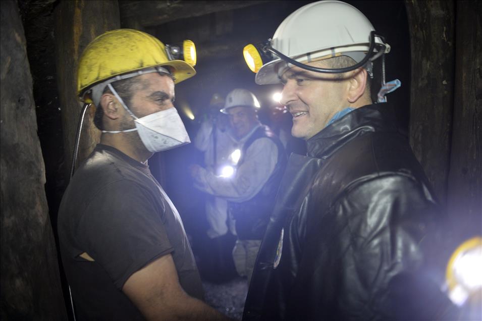 Albayrak ve Soylu, yeni yıla maden ocağında girdi