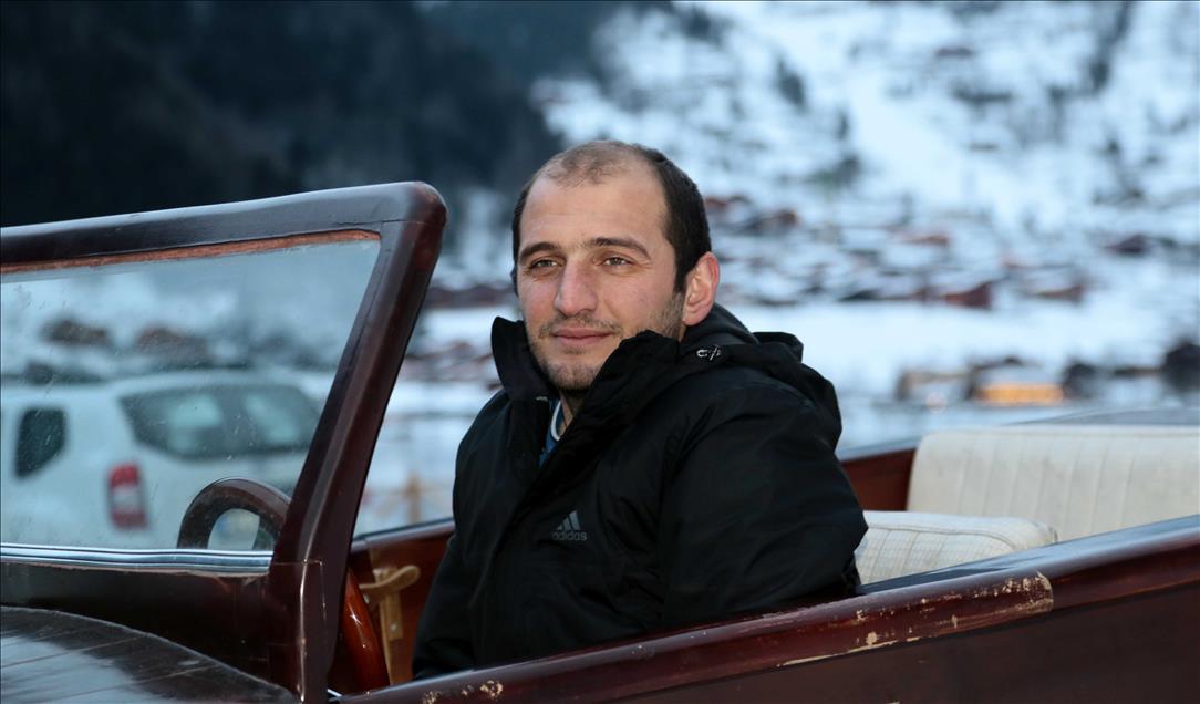 Uzungöl'ün maskotu "tahta araba" kış testini geçti