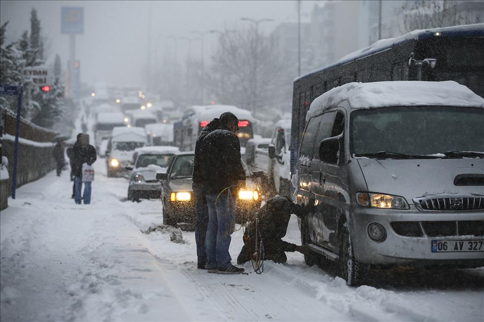 Ankara'da kar yağışı