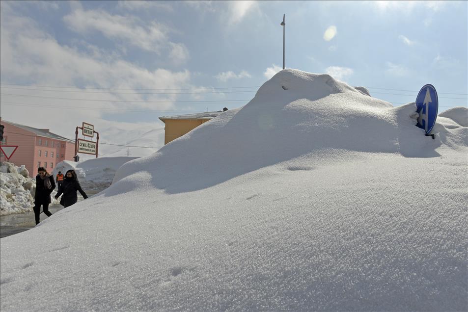 Bitlis'te metrelerce kar