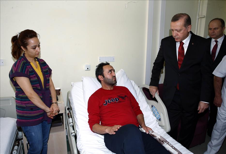Turkish President Erdogan visits Ankara terror attack victims
