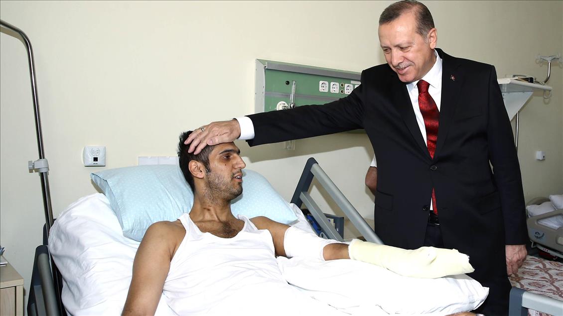 Turkish President Erdogan visits Ankara terror attack victims