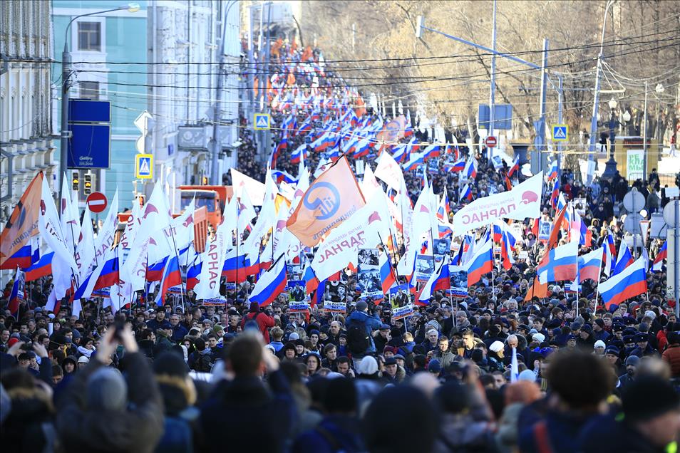 Moskova'da Boris Nemtsov suikastinin yıl dönümü