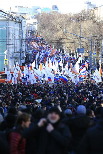 Moskova'da Boris Nemtsov suikastinin yıl dönümü