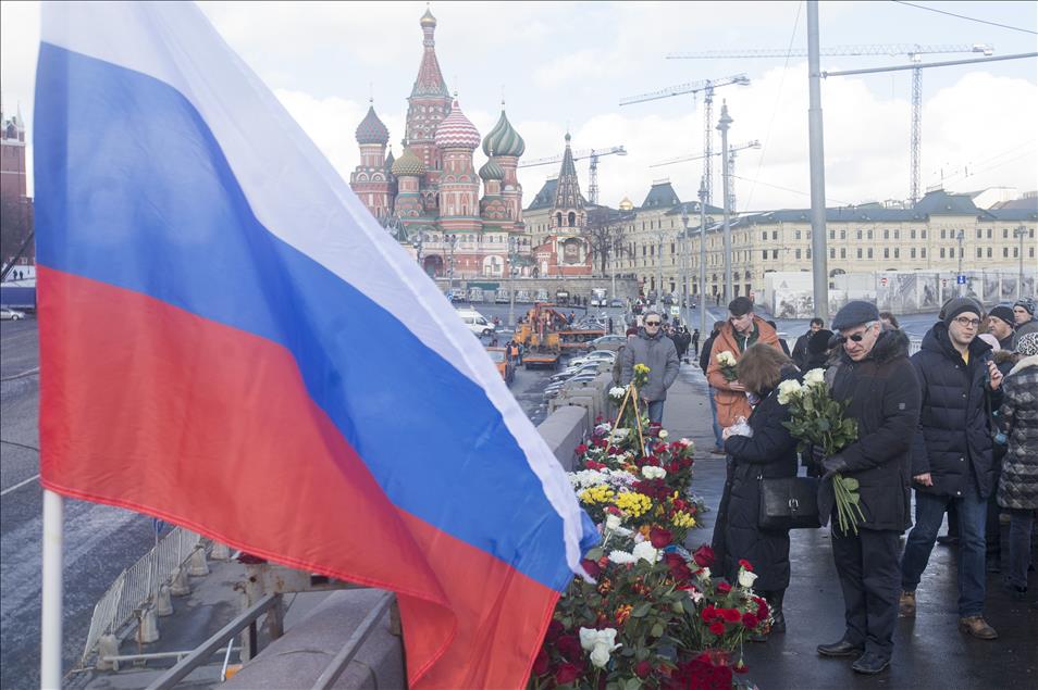 Moskova'da Boris Nemtsov suikastinin yıl dönümü