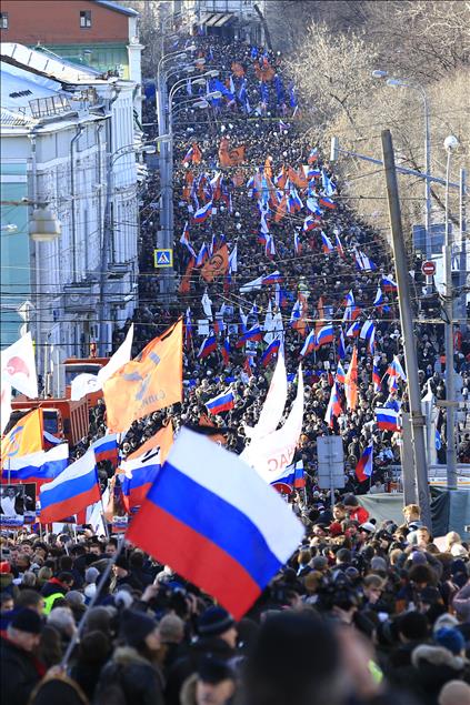Moskova'da Boris Nemtsov suikastinin yıl dönümü