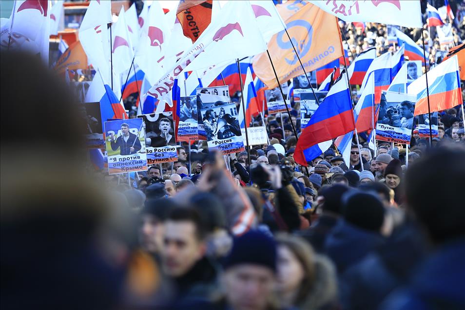 Moskova'da Boris Nemtsov suikastinin yıl dönümü