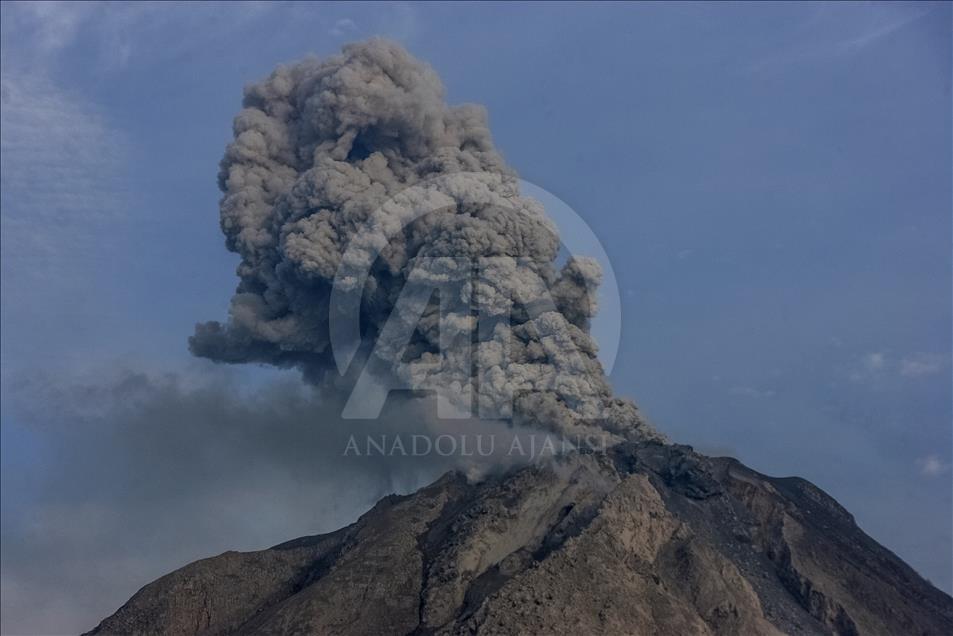 Sinabung Volcano Erupts in Indonesia