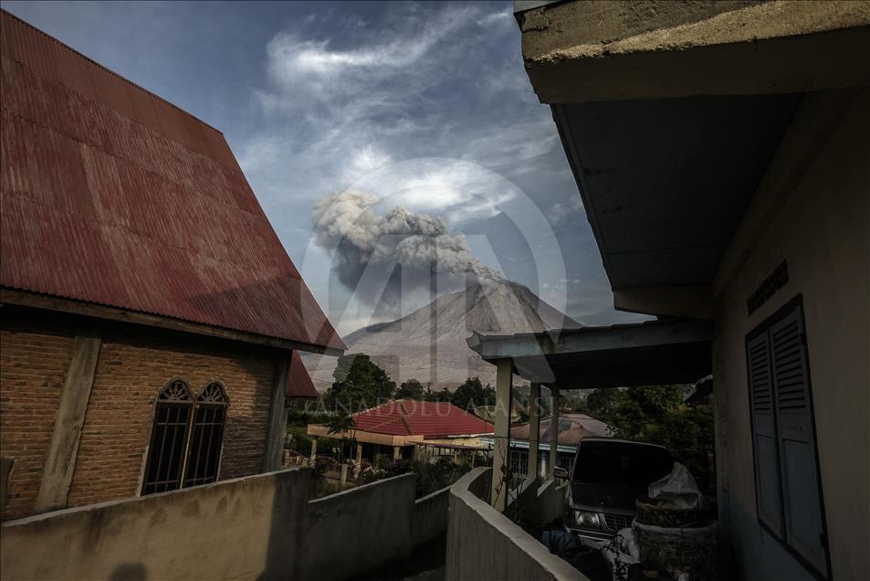 Sinabung Volcano Erupts in Indonesia
