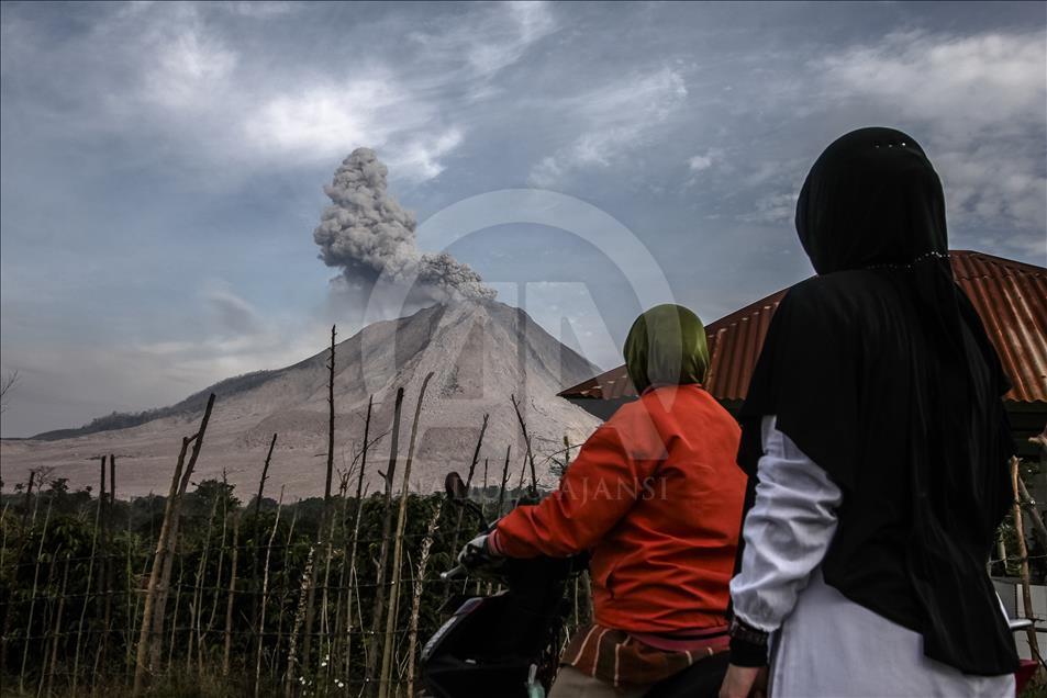Sinabung Volcano Erupts in Indonesia