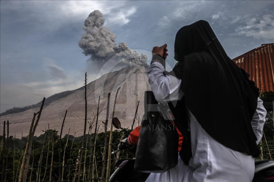 Sinabung Volcano Erupts in Indonesia