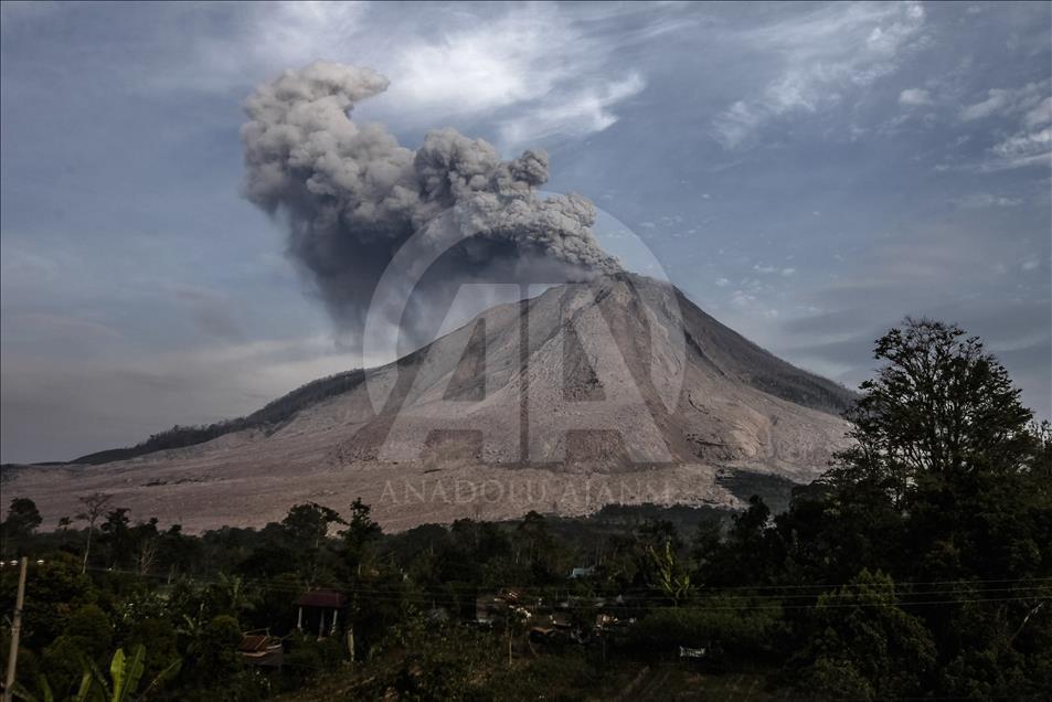 Sinabung Volcano Erupts in Indonesia